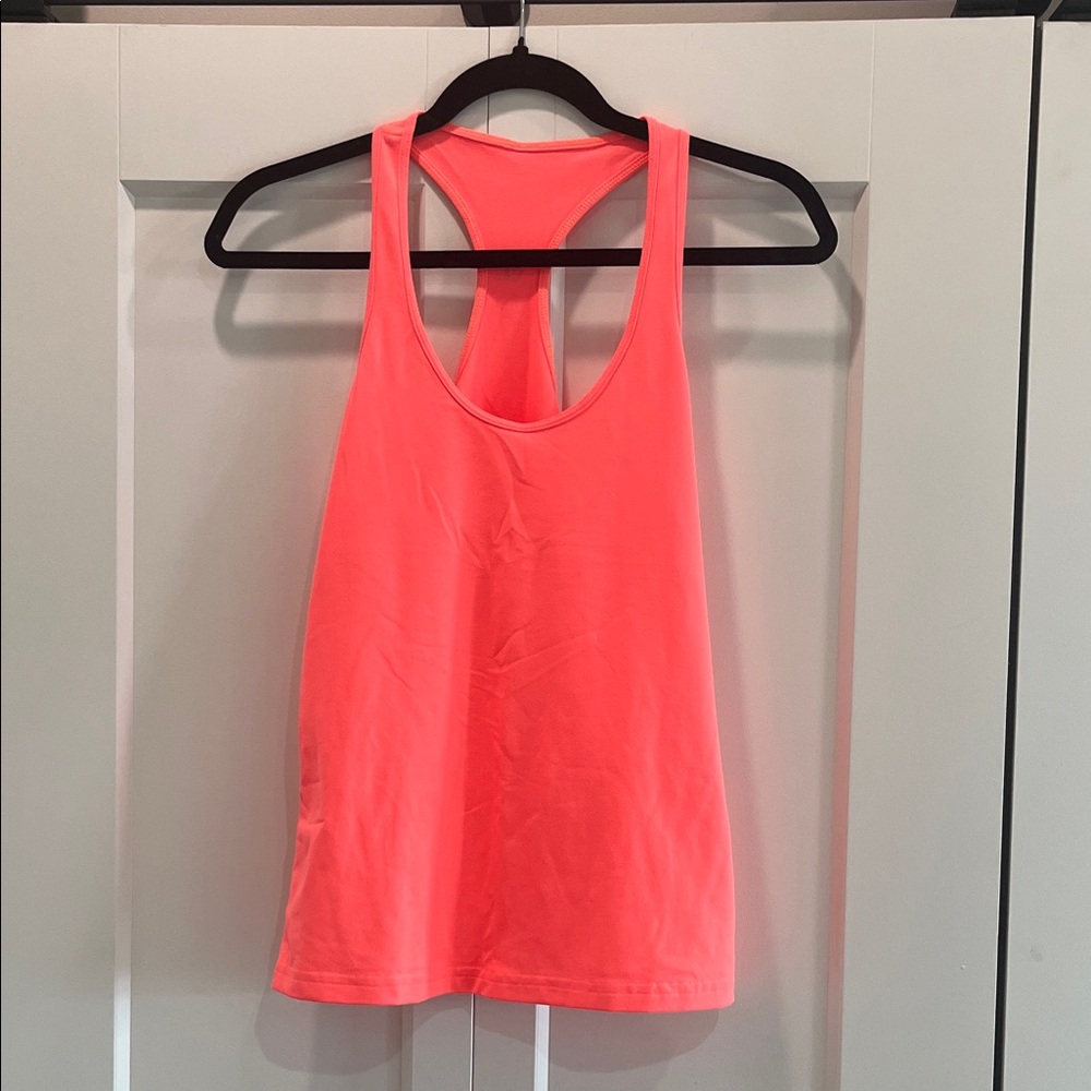 lululemon neon coral Cool Racerback Tank Top, Size 10